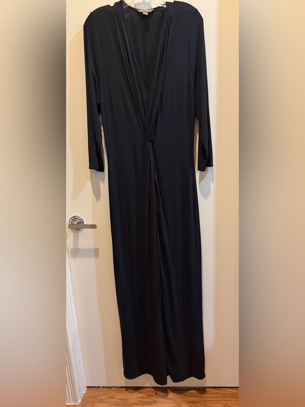 Tommy Bahama Tami Twist Knot Black Maxi Dress 3/4 sleeves-M